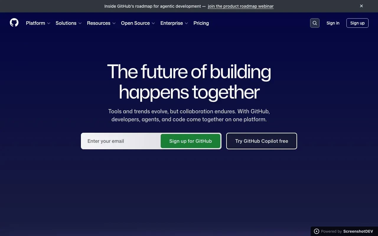 Screenshot of github.com