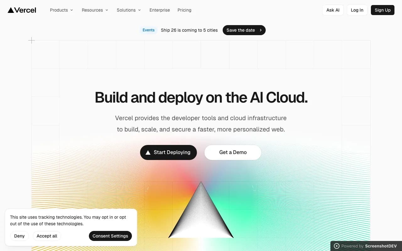 Retina screenshot of vercel.com at 2x scale